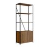 Estante para Livros Industrial com 2 Portas e 3 Prateleiras Preto com Noce Oro - 2
