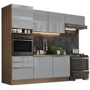 Ver imagem 3 de Armário de Cozinha Completa 260cm Rustic/Cinza Lux Madesa 03