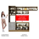 Ver imagem 6 de Armário de Cozinha Completa 260cm Rustic/Cinza Lux Madesa 03