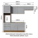 Ver imagem 4 de Armário de Cozinha Completa 260cm Rustic/Cinza Lux Madesa 03