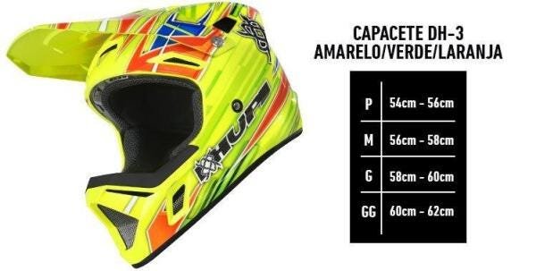 Capacete HUPI DH-3 Amarelo Neon, Cor: AMARELO NEON, Tamanho: GG - 8