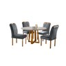 Conjunto Sala de Jantar 4 Lugares Mesa Redonda Tampo Em Vidro 1,2m e 4 Cadeiras - 2