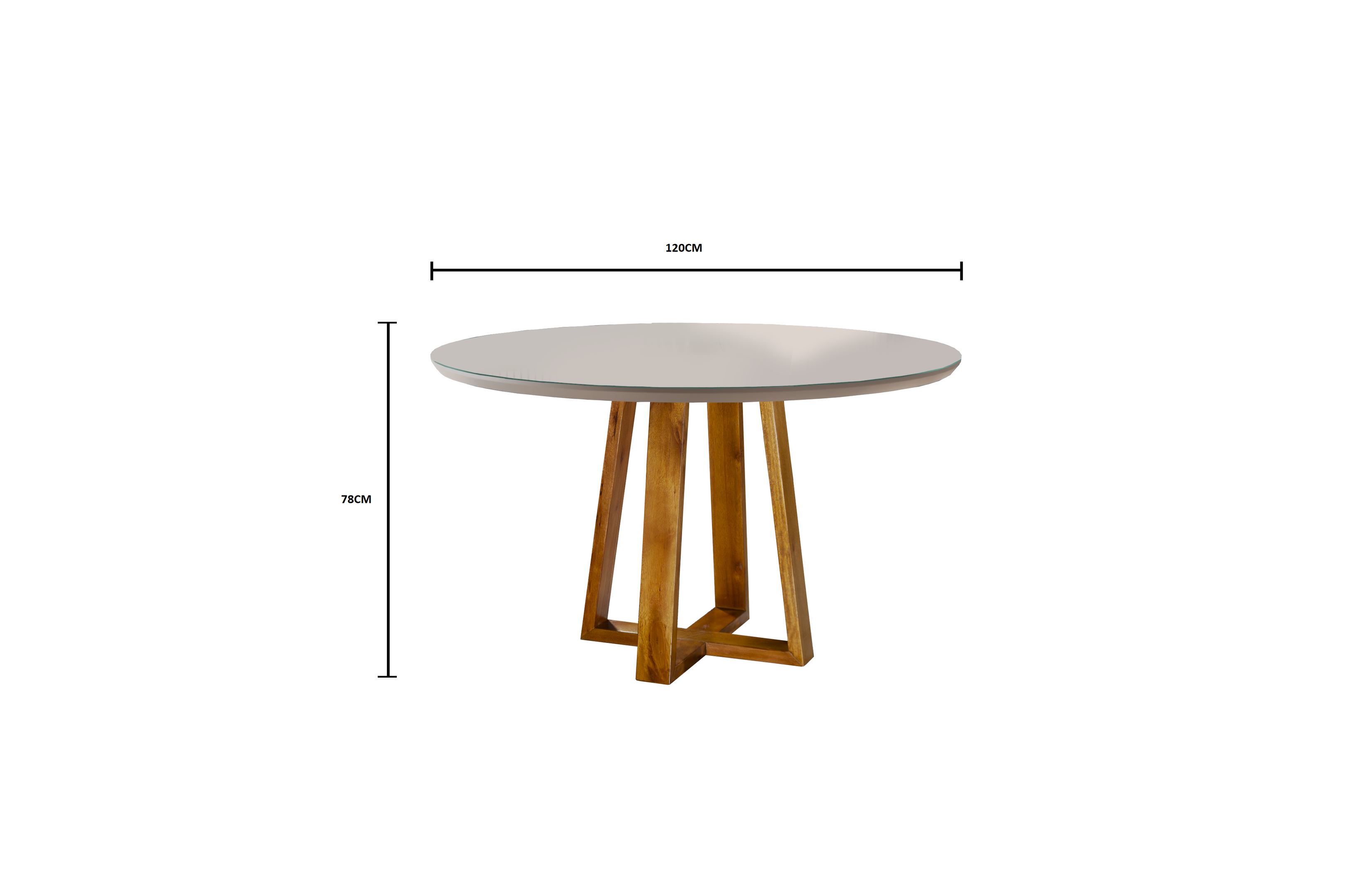 Conjunto Sala de Jantar 4 Lugares Mesa Redonda Tampo Em Vidro 1,2m e 4 Cadeiras - 3