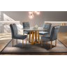 Conjunto Sala de Jantar 4 Lugares Mesa Redonda Tampo Em Vidro 1,2m e 4 Cadeiras - 1