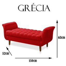 Recamier Sofá Quarto Namoradeira 2 Lugares Grécia - 2