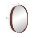 Ver imagem 3 de Espelho Decorativo Oval Para Banheiro Sala Com Moldura Rosa 50x40cm