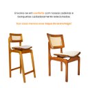 Ver imagem 5 de Banqueta Alta Vicent Madeira Maciça com Assento Estofado Curvo e Encosto em Palha Sextavada