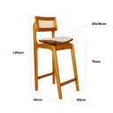 Ver imagem 2 de Banqueta Alta Vicent Madeira Maciça com Assento Estofado Curvo e Encosto em Palha Sextavada