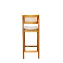 Ver imagem 7 de Banqueta Alta Vicent Madeira Maciça com Assento Estofado Curvo e Encosto em Palha Sextavada