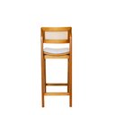 Ver imagem 7 de Banqueta Alta Vicent Madeira Maciça com Assento Estofado Curvo e Encosto em Palha Sextavada