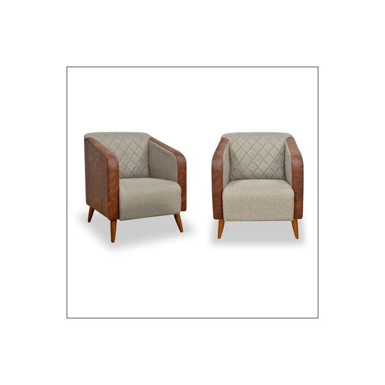 Kit 2 Poltronas Cadeira Decorativa Silmara Luxo Composê para Sala de Estar  Escritório Recepção