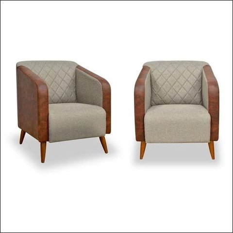 Kit 2 Poltronas Cadeira Decorativa Silmara Luxo Composê para Sala Estar Escritório Espera Recepção