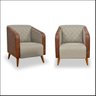 Kit 2 Poltronas Cadeira Decorativa Silmara Luxo Composê para Sala Estar Escritório Espera Recepção - 1