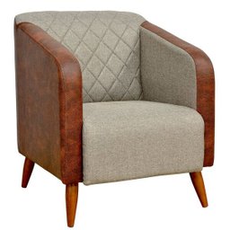 Kit 2 Poltronas Cadeira Decorativa Silmara Luxo Composê para Sala Estar Escritório Espera Recepção - 3