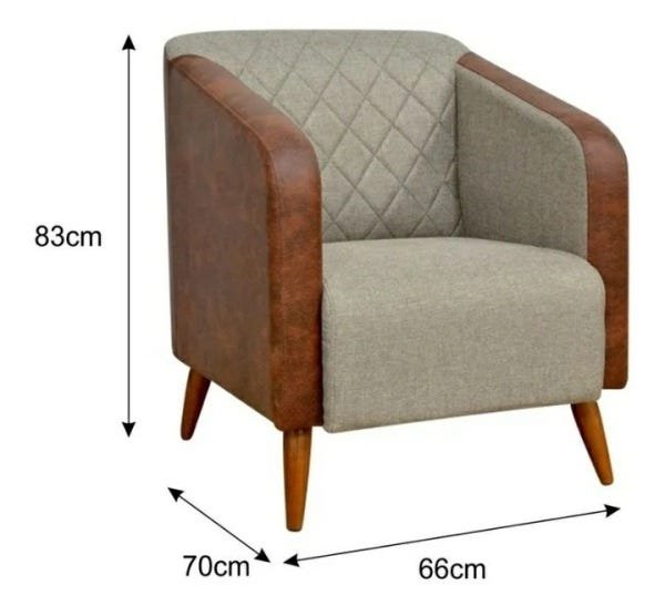 Kit 2 Poltronas Cadeira Decorativa Silmara Luxo Composê para Sala de Estar Sala de Espera Recepção - 5