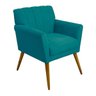 Poltrona Decorativa  Sala Recepção Escritório Miami Suede Azul Turquesa - 2