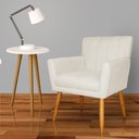 Ver imagem 2 de Poltrona Decorativa  Sala Recepção Escritório Cecilia Bege