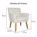 Ver imagem 6 de Poltrona Decorativa Sala Recepção Escritório Cecilia Bege