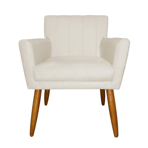 Poltrona Decorativa  Sala Recepção Escritório Cecilia Bege