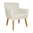 Ver imagem 3 de Poltrona Decorativa  Sala Recepção Escritório Cecilia Bege