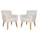 Ver imagem 1 de Kit 02 Poltronas Decorativas  Sala Recepção Escritório Cadeira Estofada Cecilia Suede