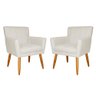 Kit 02 Poltronas Decorativas  Sala Recepção Escritório Cadeira Estofada Cecilia Suede - 1