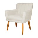 Ver imagem 4 de Kit 02 Poltronas Decorativas  Sala Recepção Escritório Cadeira Estofada Cecilia Suede