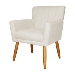 Kit 02 Poltronas Decorativas  Sala Recepção Escritório Cadeira Estofada Cecilia Suede - 4