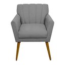 Ver imagem 3 de Kit 2 Poltrona Decorativa  Sala Recepção Escritório Miami Suede Cinza