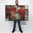 Ver imagem 2 de Quadro Decorativo em Canvas Abstrato Colors - Moldura Preta - 120 x 80cm