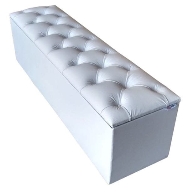 Recamier Casal Santo Box Sintético Branco 43x140x35