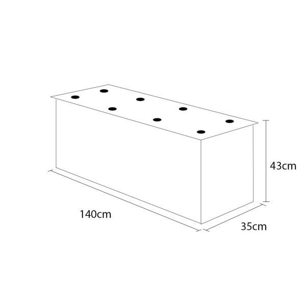 Recamier Casal Santo Box Sintético Marrom 43x140x35 - 2