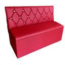 Ver imagem 1 de Poltrona Booth 1,10cm Luxuosa Vermelha com Botões Dourado