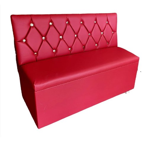 Poltrona Booth 1,10cm Luxuosa Vermelha com Botões Dourado