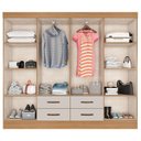 Ver imagem 4 de Guarda Roupa Casal Porto com Cômoda Lite 4 Gavetas Nature Off White - Móveis Leão