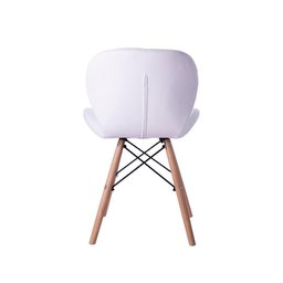 Kit 04 Cadeiras Estofada Jantar Charles Eames Eiffel Slim Wood Confort Branco - 5