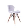 Kit 04 Cadeiras Estofada Jantar Charles Eames Eiffel Slim Wood Confort Branco - 2