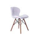 Ver imagem 2 de Kit 04 Cadeiras Estofada Jantar Charles Eames Eiffel Slim Wood Confort Branco