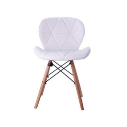 Kit 04 Cadeiras Estofada Jantar Charles Eames Eiffel Slim Wood Confort Branco - 4