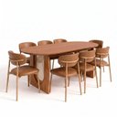 Ver imagem 3 de Conjunto de Jantar com Mesa Oval Tali 210cm e 8 Cadeiras Ema CabeCasa MadeiraOriginals Marrom