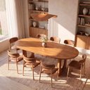 Ver imagem 1 de Conjunto de Jantar com Mesa Oval Tali 210cm e 8 Cadeiras Ema CabeCasa MadeiraOriginals Marrom