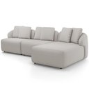 Ver imagem 4 de Sofá 3 Lugares com Chaise Direito Sala Living 248cm Arlo F04 Linho Cru Tc-14031 - Lyam Decor
