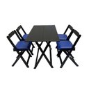 Ver imagem 2 de Conjunto Dobrável 120x70 com 4 Cadeiras Estofadas Azul