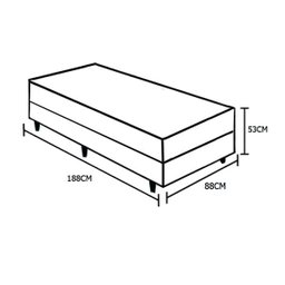 Cama Box Conjugado Solteiro Santo Box Espuma D23 53x88x188 - 3
