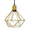 Trio Aramado Diamante Pequeno Poptem Canopla Múltipla Reta 97Cm Dourado Metal 19Cm Luminária Lustre  - 4
