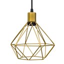 Ver imagem 4 de Trio Aramado Diamante Pequeno Poptem Canopla Múltipla Reta 97Cm Dourado Metal 19Cm Luminária Lustre
