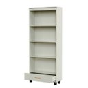 Ver imagem 3 de Estante para Livros Mdf Gaveta e Prateleiras Off White/gold C57
