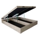Ver imagem 1 de Base Box Baú Casal Bipartido Santo Box Suede Bege 47x138x188
