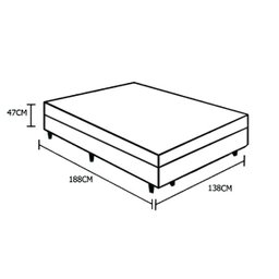 Base Box Baú Casal Santo Box Suede Bege 47x138x188 - 3