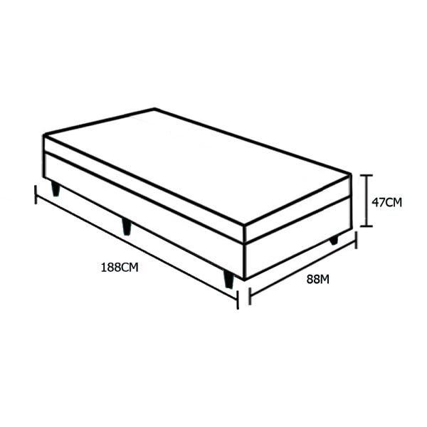 Base Box Baú Solteiro Santo Box Sintético Bege 47x88x188 - 4